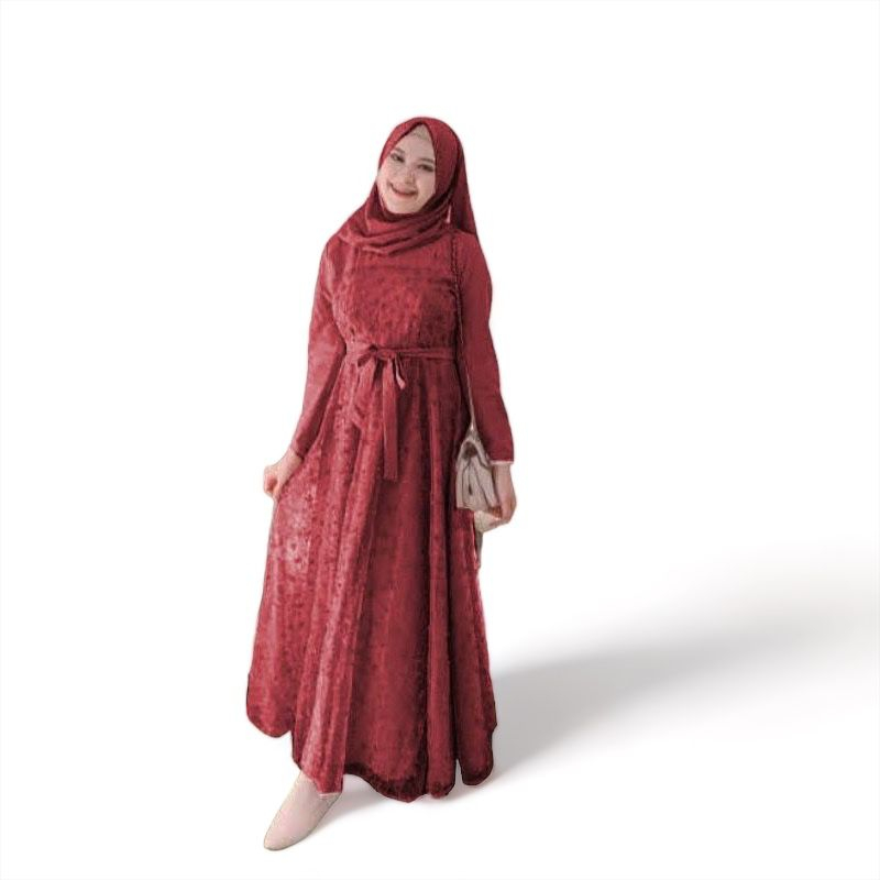 JELINA BAJU GAMIS BRUKAT TILE GAMIS PESTA BRUKAT MEWAH REMAJA DEWASA