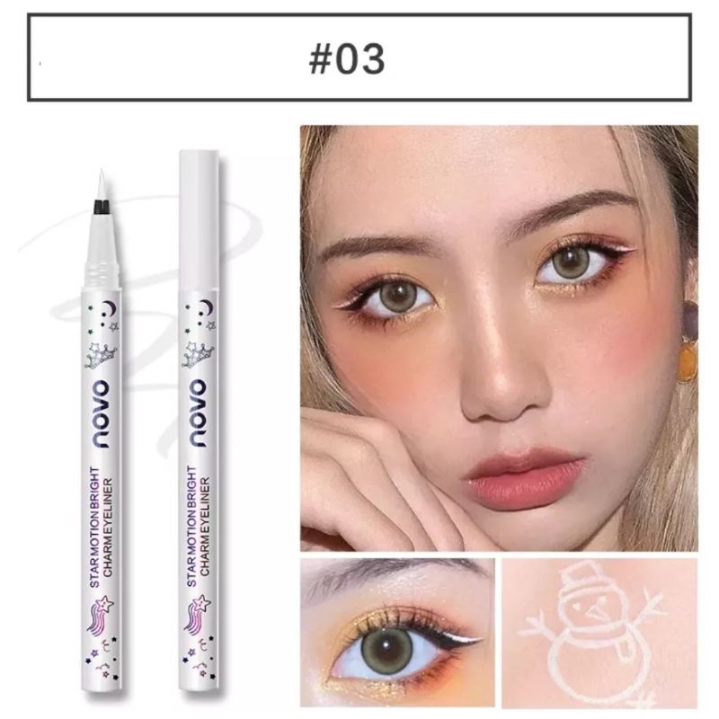NEW EYELINER WARNA PUTIH handaiyan eyeliner liguid putih/ Novo eyeliner putih cair spidol/ cmaadu ey