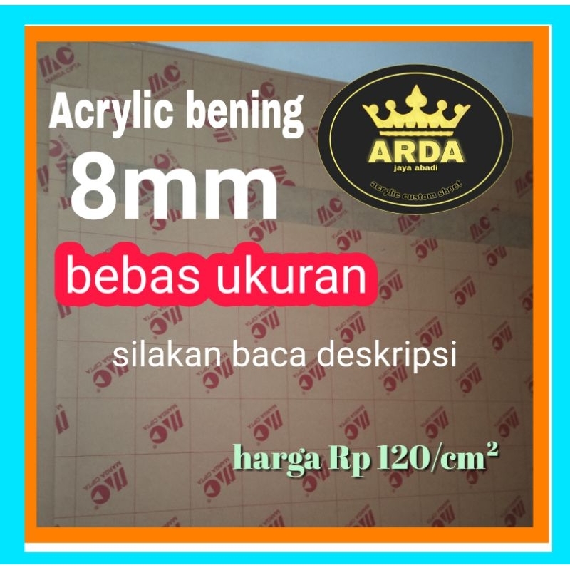 Akrilik 8mm custom size Akrilik lembaran bebas ukuran