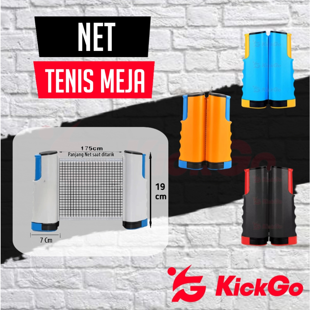 KickGO Net Pingpong Portable Tiang Net Tenis Meja Pingpong Portable Tennis Ball Net