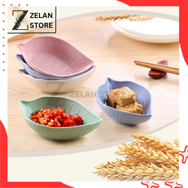 Mangkok Mini Tempat Saos Sambel Kecap BPA FREE Tahan Panas mangkuk daun