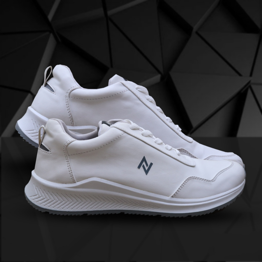 NAZREAL Sepatu Sneakers Casual Sporty Running Pria ELGIN WHITE