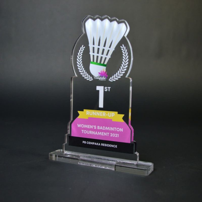 PIALA BADMINTON AKRILIK CUSTOM Piala Bulutangkis Akrilik Custom