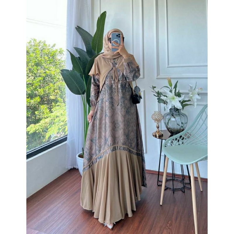 gamis ceruty babydoll mix satin ld 110 pb 142