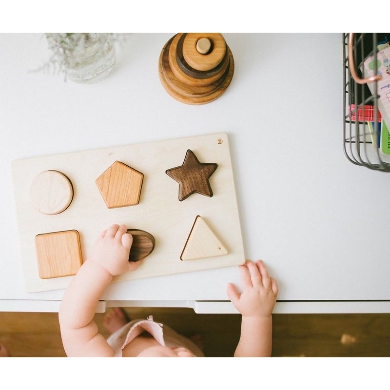 Wooden Shape Puzzle Wooden Toy Toddler Toy Baby Toy Wood Toy Educational Toy Waldorf Toy Wood Puzzle