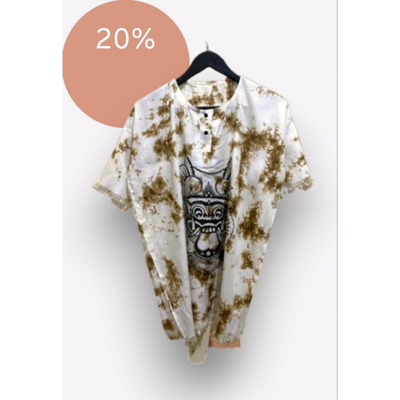 Terlaris baju barong Bali pria wanita / kaos Bali dasar putih baju lukos Bali / kaos pria wanita