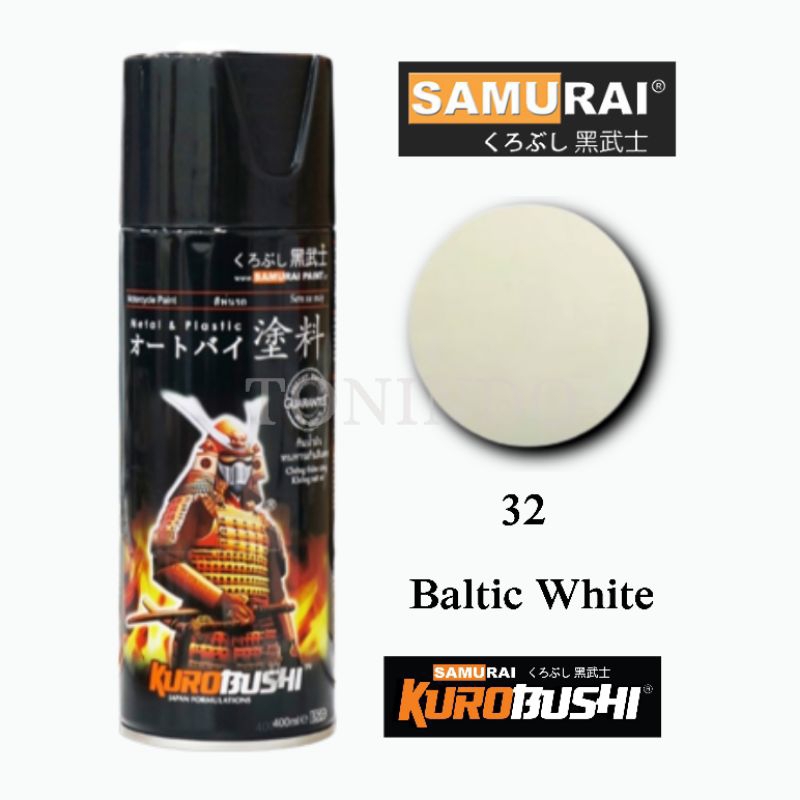Samurai Paint Cat Semprot 32 Baltic White Spray Paint / Pilox Warna Standard Putih Tulang 400 ml Tah