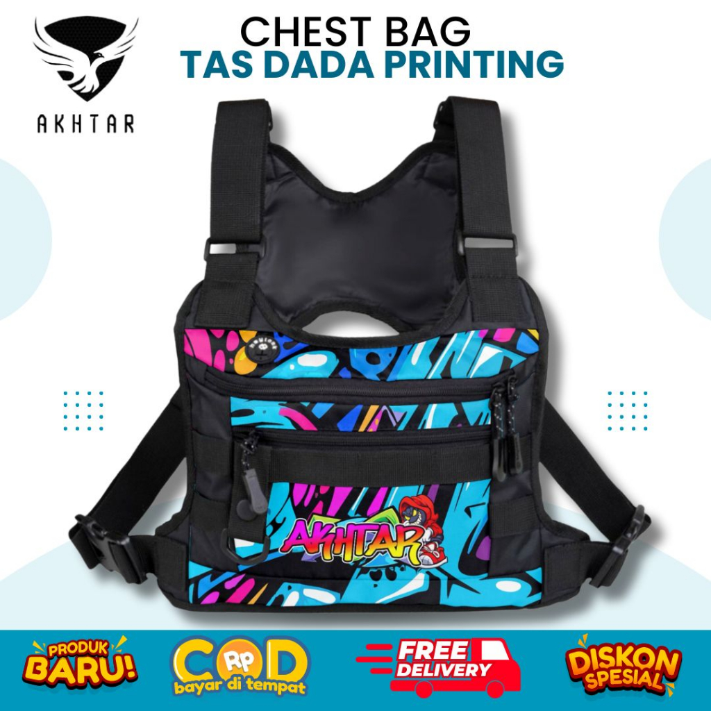 RB tas dada pria rompi pelindung dada chest bag tactical chestbag motor
