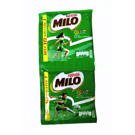 

[PGO] Milo Renteng Isi 11pc Sachet Susu Coklat Bubuk Milo Activ- GO Renceng Milo Sachet 22g