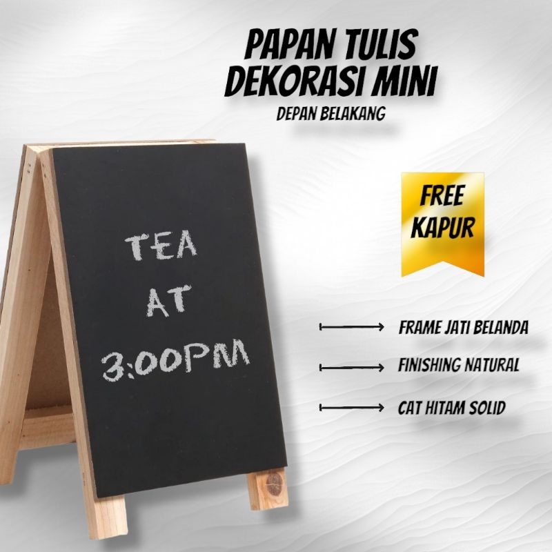 

Papan Tulis Blackboard Stand Depan Belakang Dekorasi Menu Cafe Toko Warkop Mini