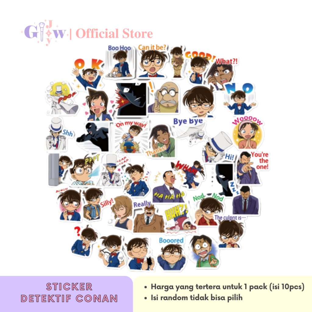 

A6055 STICKER 10PCS (DETEKTIF CONAN) anti air notebook scrapbook label tempel motif kartun superhero super hero unik lucu atk alat tulis murah kartun komputer leptop handphone hp smartphone koper laptop tembok kulkas doyle detective japan anime komik
