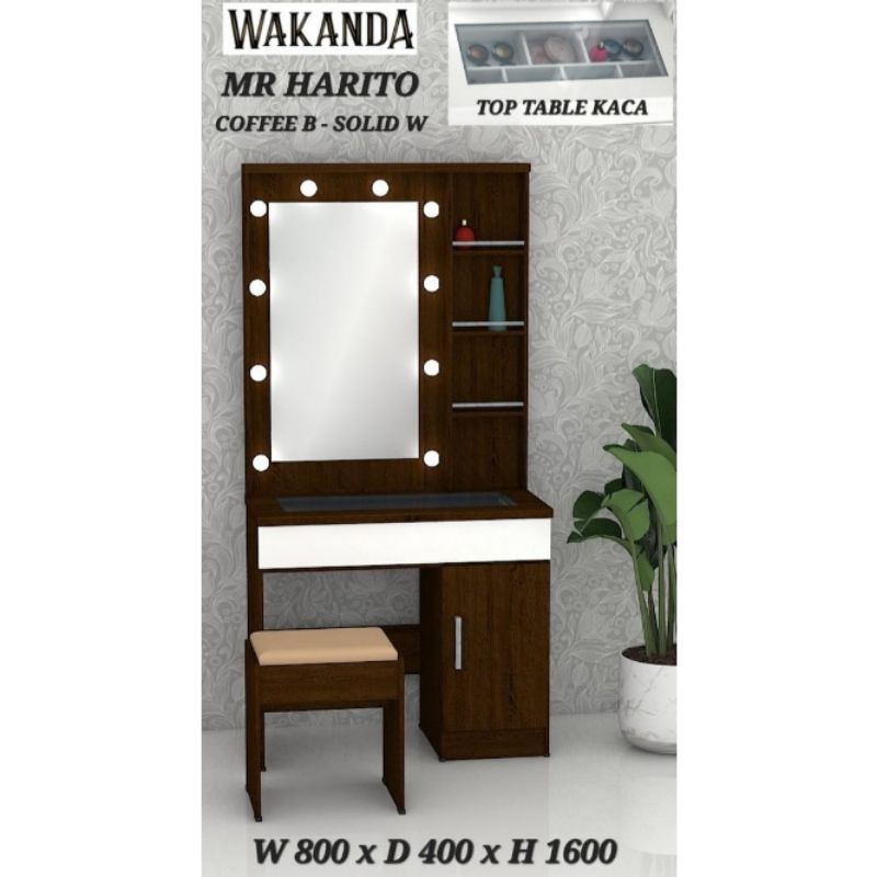 Meja Rias Lampu + Kursi Wakanda Mr Harito
