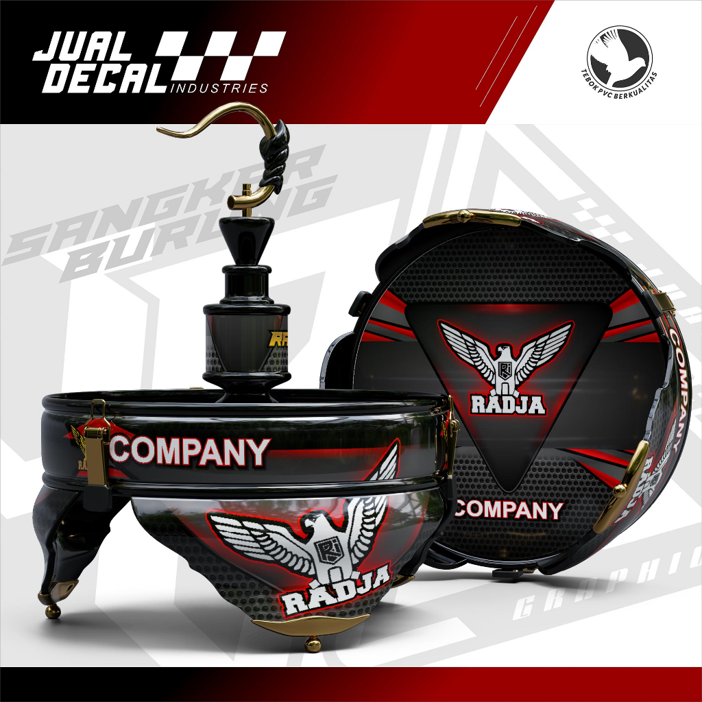 Stiker Tebok RADJA Company Livery simple Decal Sangkar Burung Lovebird Pleci Helopet Variasi