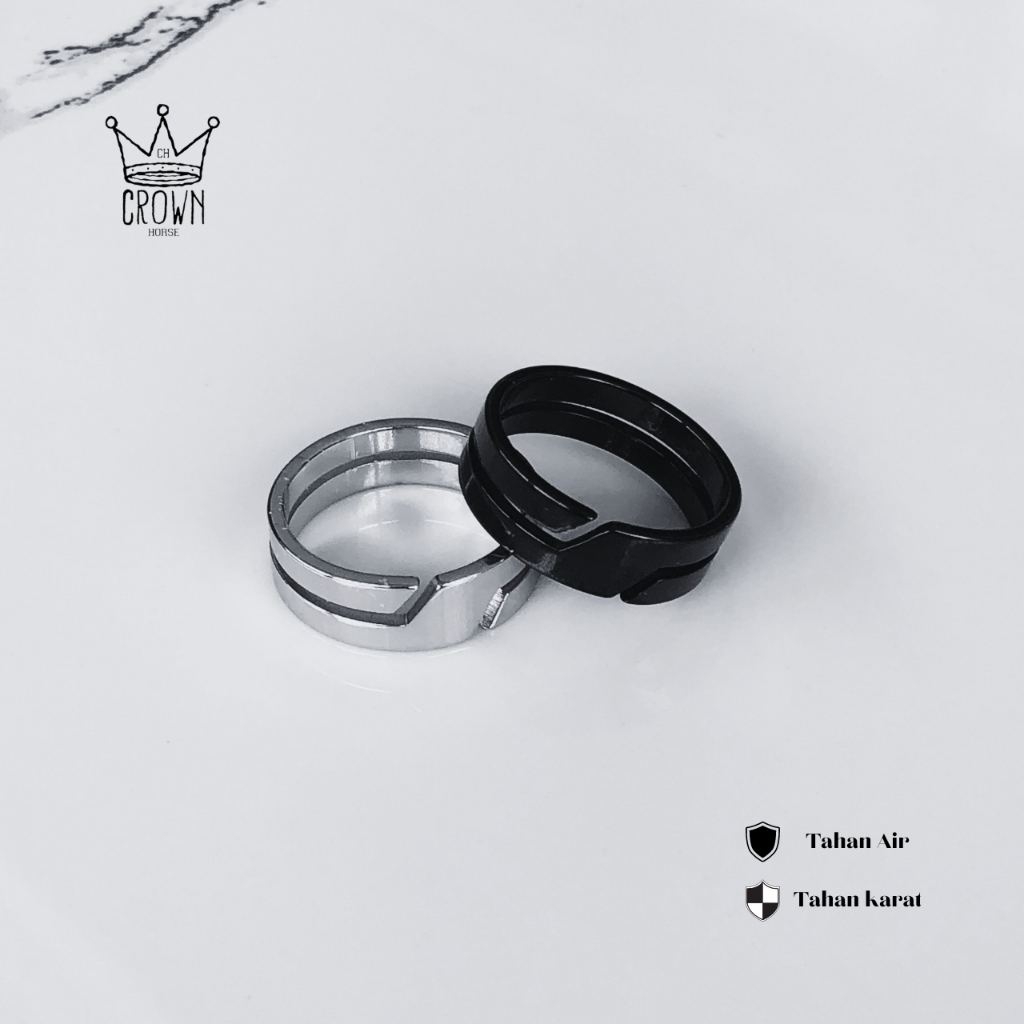 ZENA RING // CINCIN TITANIUM  PRIA WANITA // CINCIN PRIA BLACK POLOS BLACK RING / SILVER RING / COUP
