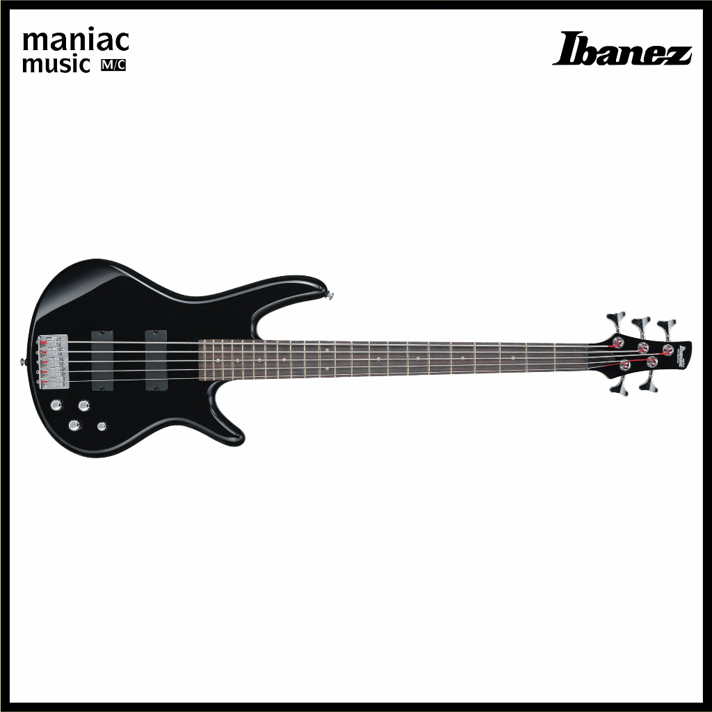 Ibanez GSR205BK - Maple. Black. 5 String. Rosewood. Poplar Body. Chrome. 22 Medium Frets. STD Pickup