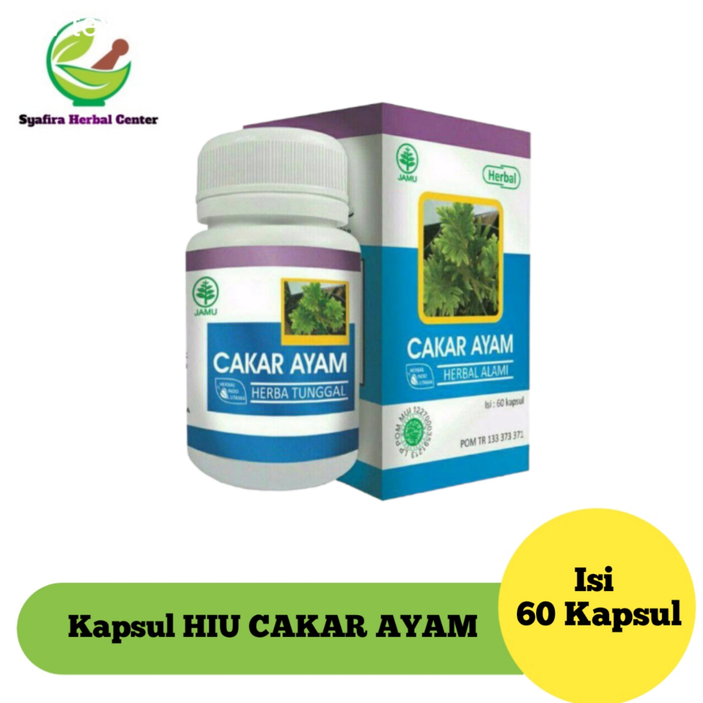 Kapsul HIU Cakar Ayam HIU 60 kapsul,Herbal Cakar Ayam Membantu mengobati sakit tenggorokan ORIGINAL