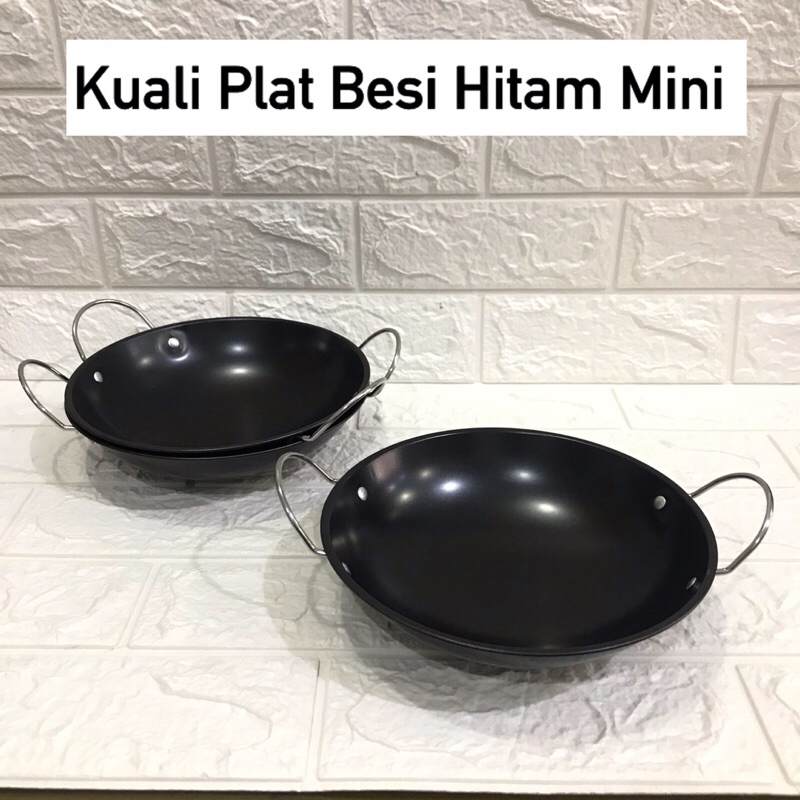 Wajan kuali plat besi hitam mini 20cm wajan mini kuali kecil