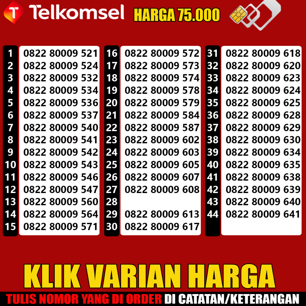 NOMOR CANTIK SIMPATI 8000