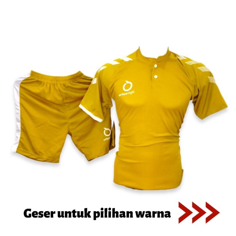 Jersey futsal dewasa Setelan baju dan celana kaos sepak bola tim Murah terbaik bahan Dryfit warna pu