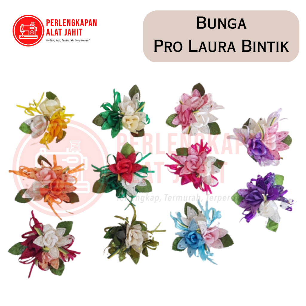 Bunga Pro Laura Bintik, Aplikasi bunga, Aplikasi Baju, Aplikasi DIY, Aplikasi tempel, Bunga tempel