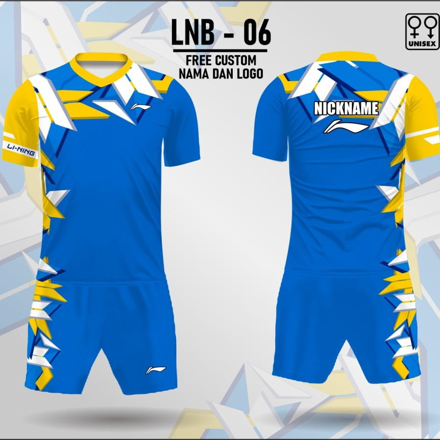 Set Jersey Celana Badminton Lining Baju Badminton Kaos Bulutangkis LNB