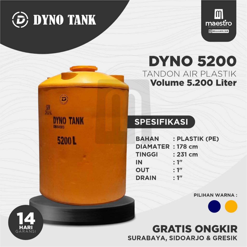 Tandon Air Plastik Dyno Tank 5200 Liter Nota