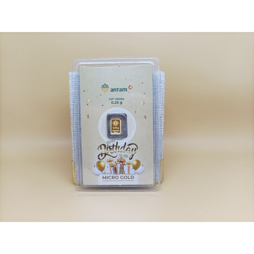 Logam Mulia ANTAM Micro Happy Birthday Gold 0.25 Gr 24K Fine Gold 999.9
