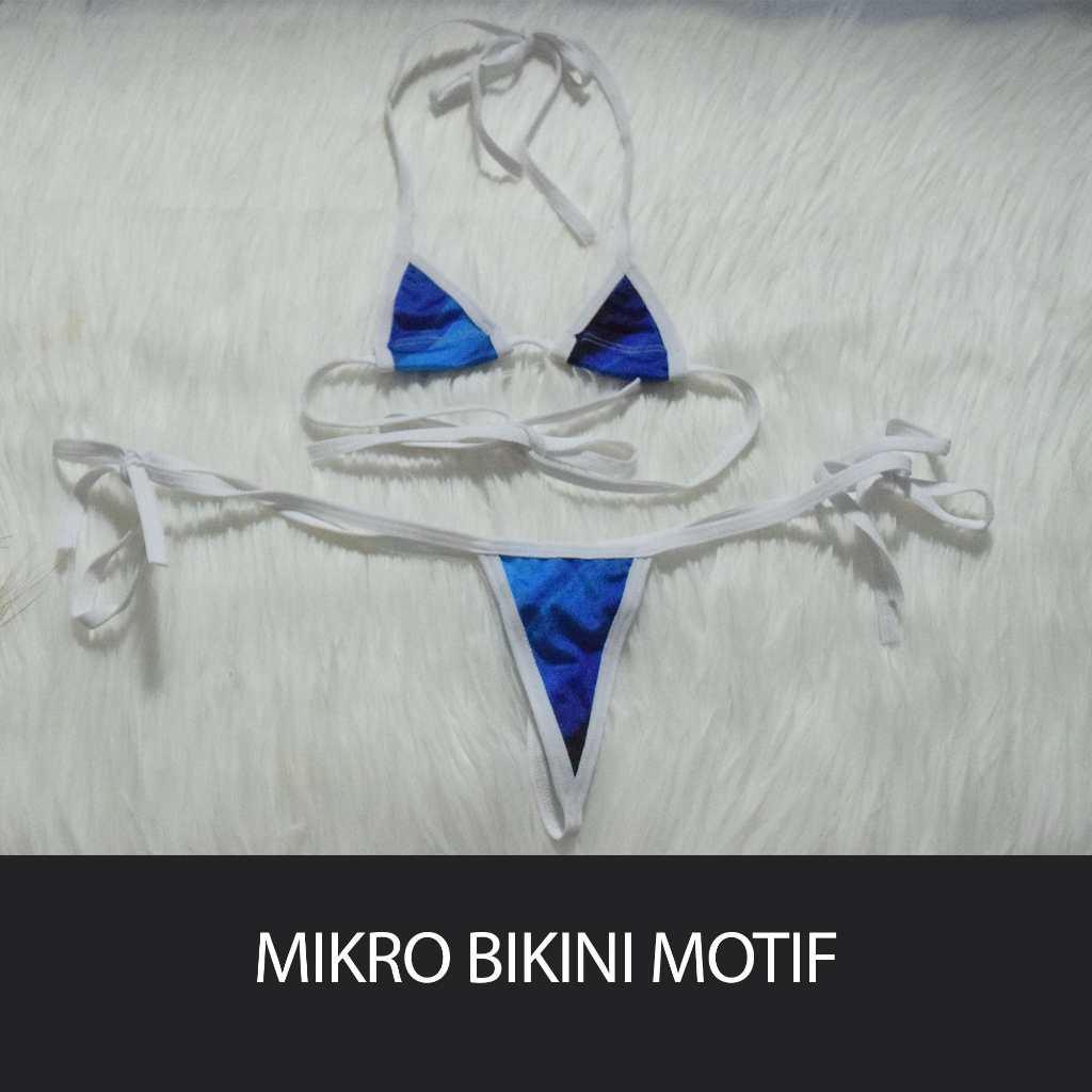 Micro Bikini Corak warna - warni - Lingerie Wanita set G String
