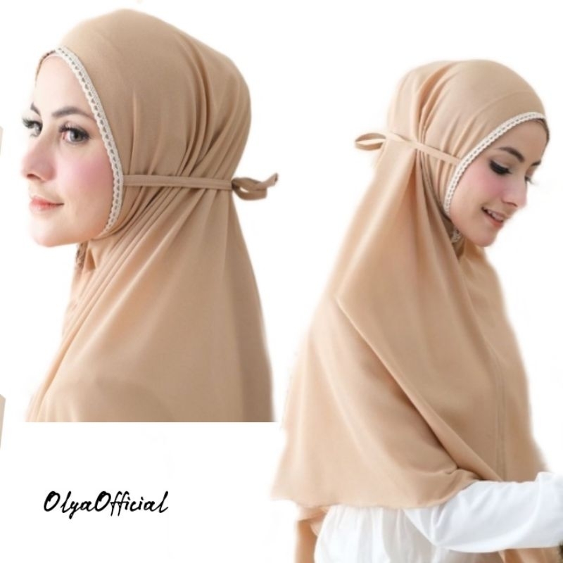 OlyaOfficial l Jilbab Bergo | Jilbab Bergo Renda | Jilbab Jumbo Bahan Diamond | Jilbab Jumbo Renda X