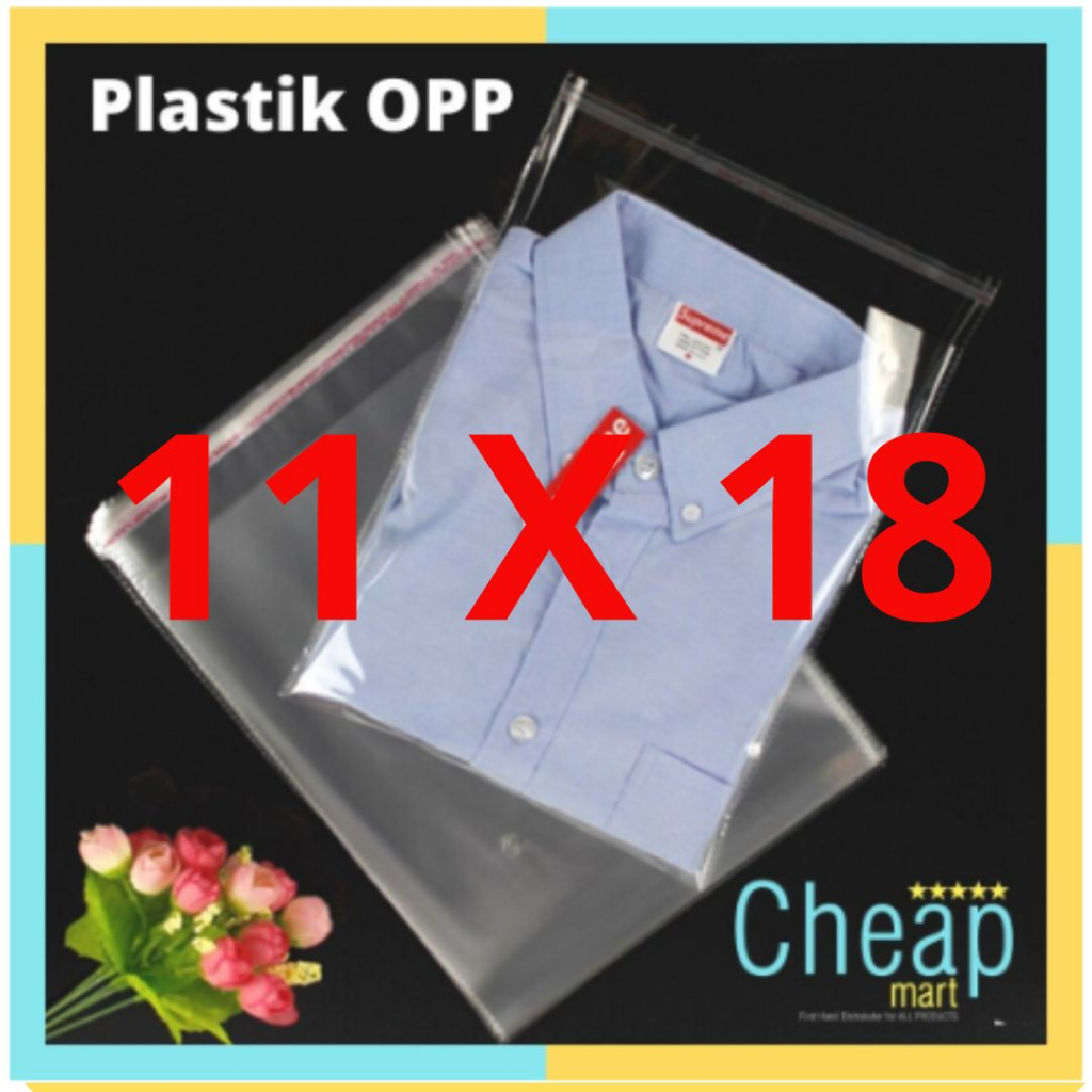 

11 x 18 OPP PLASTIK KACA LEM Undangan, Souvenir, Kaos, DVD, Bakery (ISI 100 Lembar) TEBAL