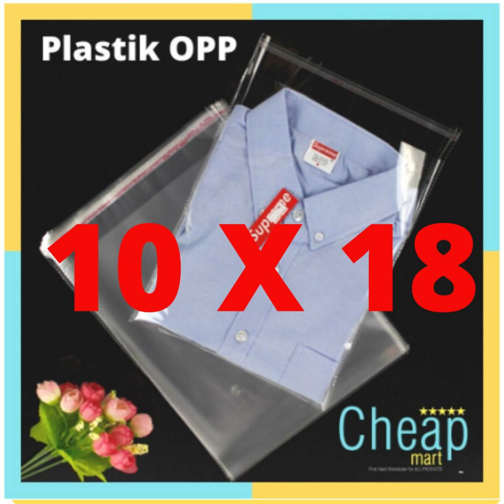

10 x 18 OPP PLASTIK KACA LEM Undangan, Souvenir, Kaos, DVD, Bakery (ISI 100 Lembar) TEBAL
