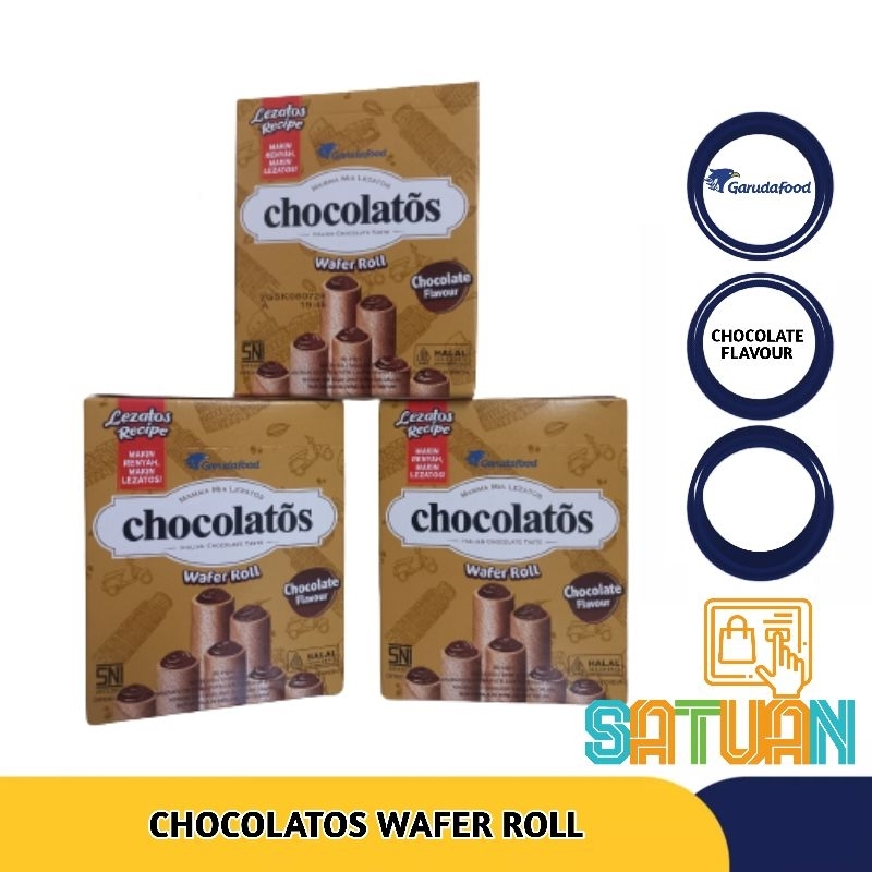 

CHOCOLATOS GARUDA FOOD KEMASAN Rp. 500,- | SATUAN TOKO | WAFER ROLL RASA COKELAT YANG NIKMAT MAMAMIA LEZATOS |