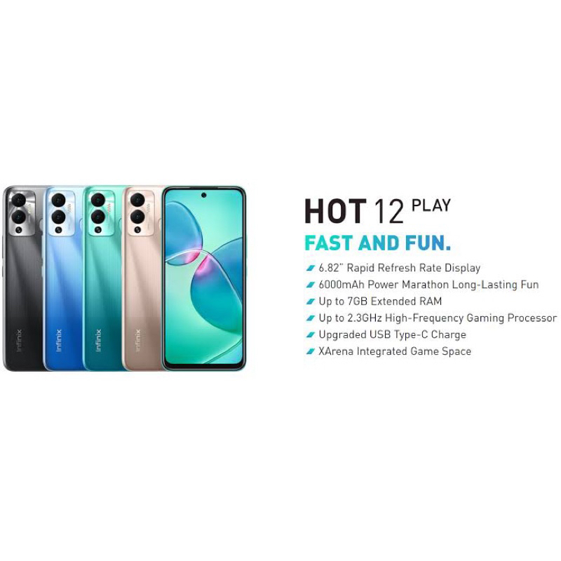 Infinix Hot 12 Play 4/128 Garansi Resmi