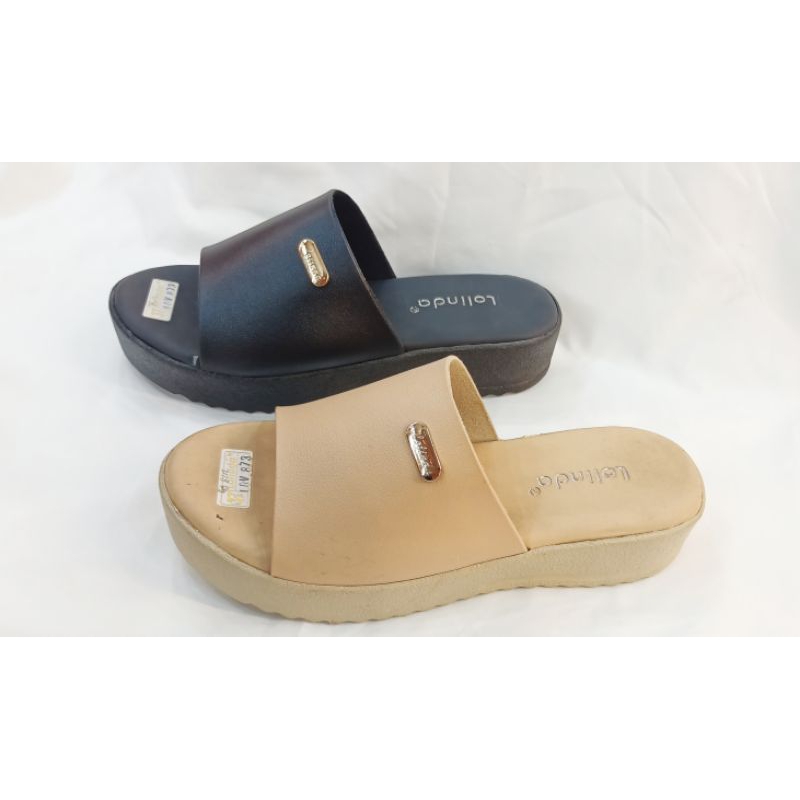 wedges wanita selop terbaru lolinda/sendal wedges/lolinda selop