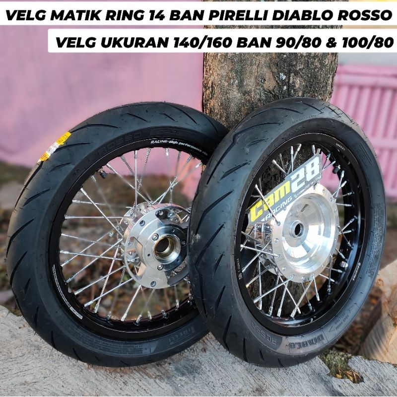 Velg matik ring 14 nmax aerox pcx 150 160 vario beat scoopy mio nouvo ban pirelli
