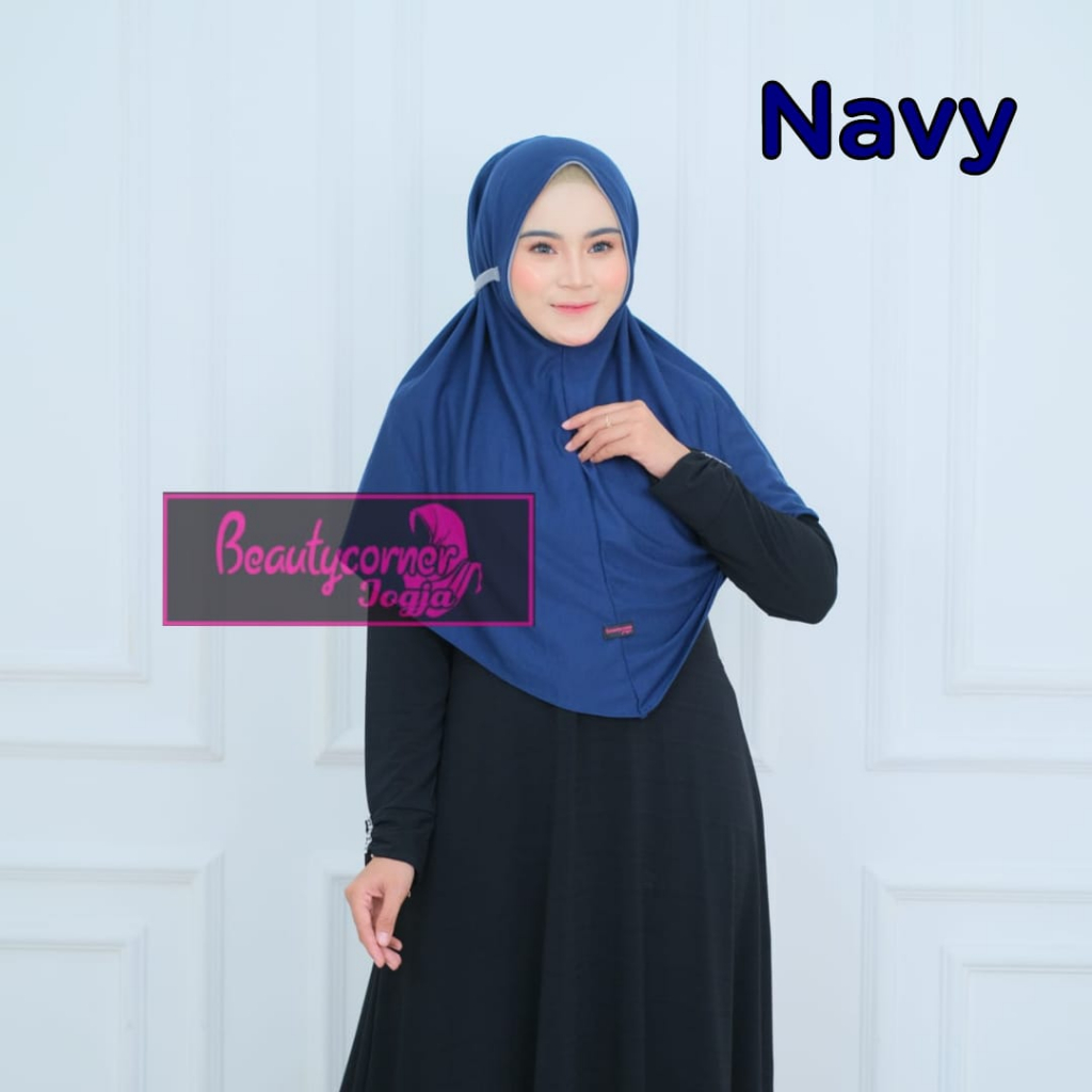 HIJAB Jilbab Bergo Tali Kaos Polly Ester PREMIUM  Hijab Bergo Tali Non Pet Bahan Tebal dan Adem