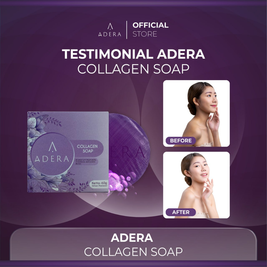 Adera collagen soap sabun colagen pemutih badan membantu menyembuhkan menghilangkan bekas luka flek 