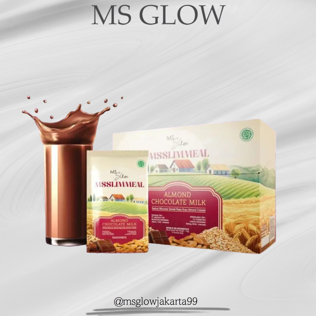 MS GLOW Ms Slim Ms Meal Minuman Pengganti Makan Penurun Berat Badan Diet Rasa Coklat Almond 15 Sache