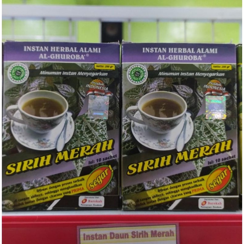 

Instan Seduh Daun Sirih Merah Al Ghuroba, Minuman Instan Serbuk Herbal berkhasiat, isi 10sachet