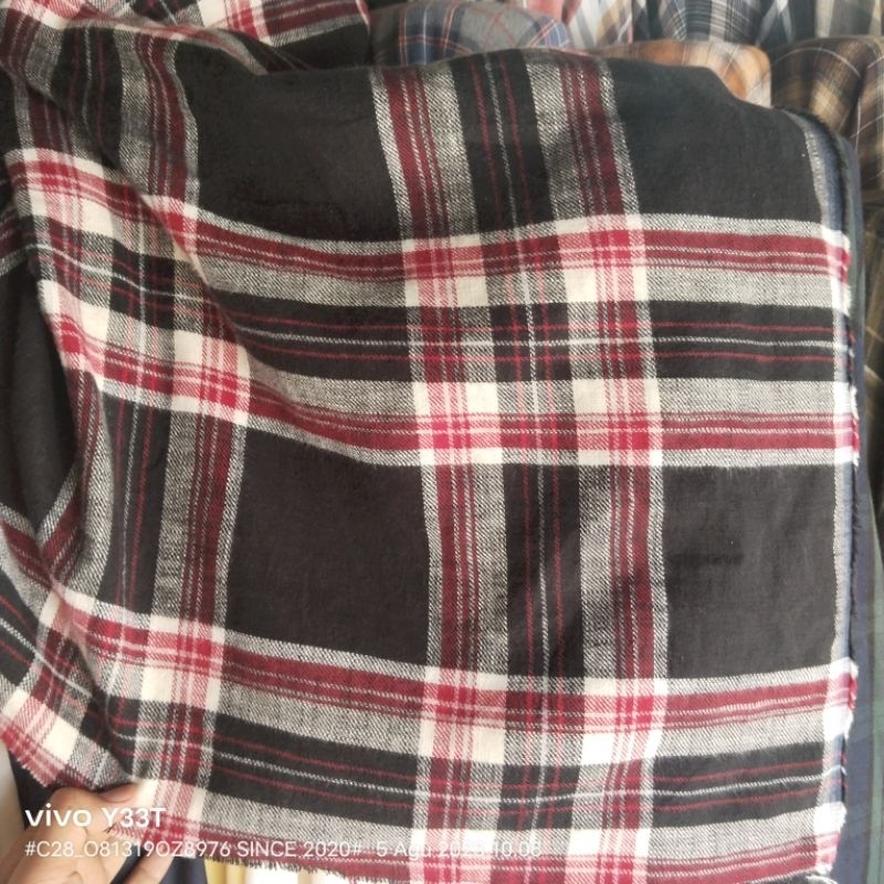 HARGA/0,5 M | KAIN FLANEL PREMIUM | BAHAN FLANNEL KOTAK | KATUN FLANEL UNIQLO | KAIN FLANEL KEMEJA
