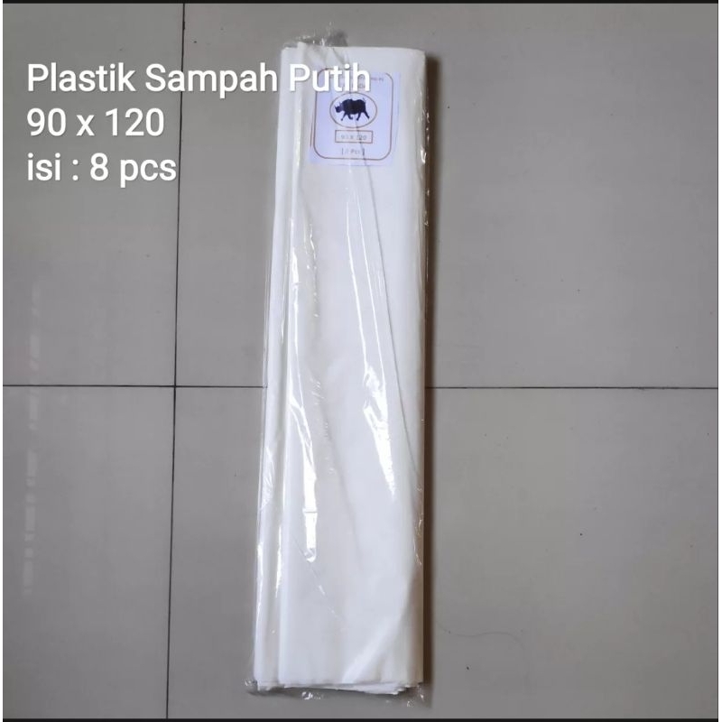 Plastik Sampah Putih uk 90x120, Kantong Sampah Putih, Trashbag Putih Susu