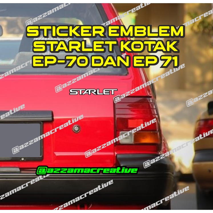 AZS 002 Sticker Replika Emblem Toyota Starlet Kotak