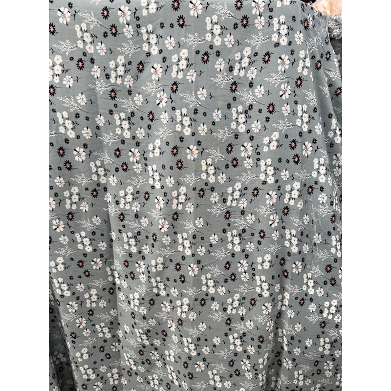 kain katun rayon Viscose Motif bunga  motif daun terbaru best seller