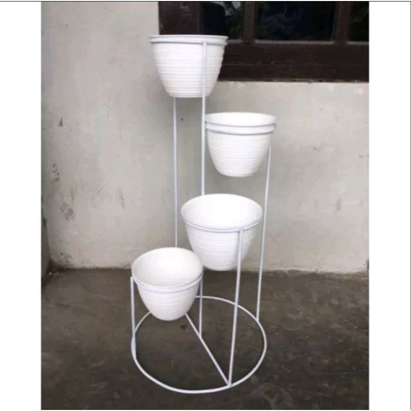 RB POT BUNGA BESI / STANDING POT LINGKARAN 4in1 / RAK BUNGA BESI / STANDING POT BESI / RAK POT