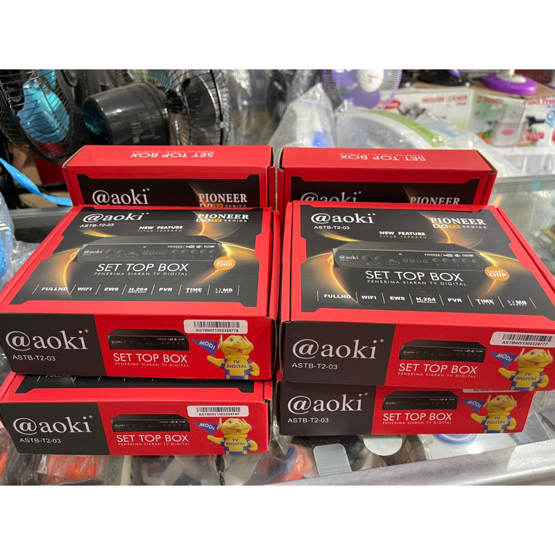 STB Set Top Box Aoki Pioneer HDTV DVB T2
