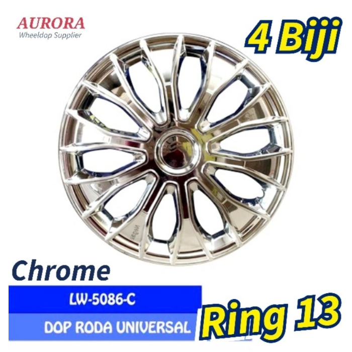 Wildop Crom Weldop Wheeldop LOWIN Tutup Velg Cover Velk 1 Set (4PCS) Ukuran Ring 13 Untuk Mobil Beba