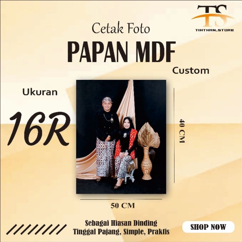 CETAK FOTO - MEDIA PAPAN MDF ukuran 16R