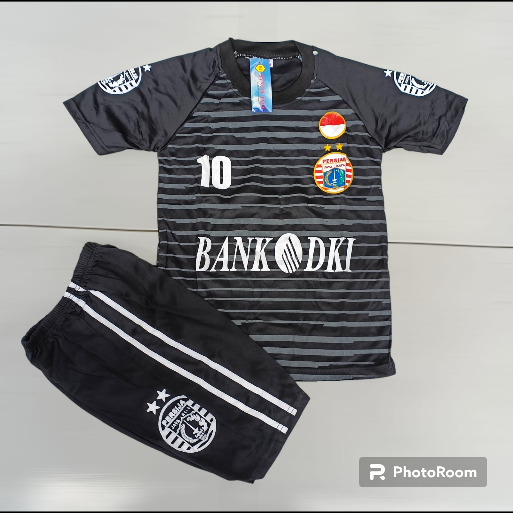 setelan baju bola anak persija hitam usia 7-12thn
