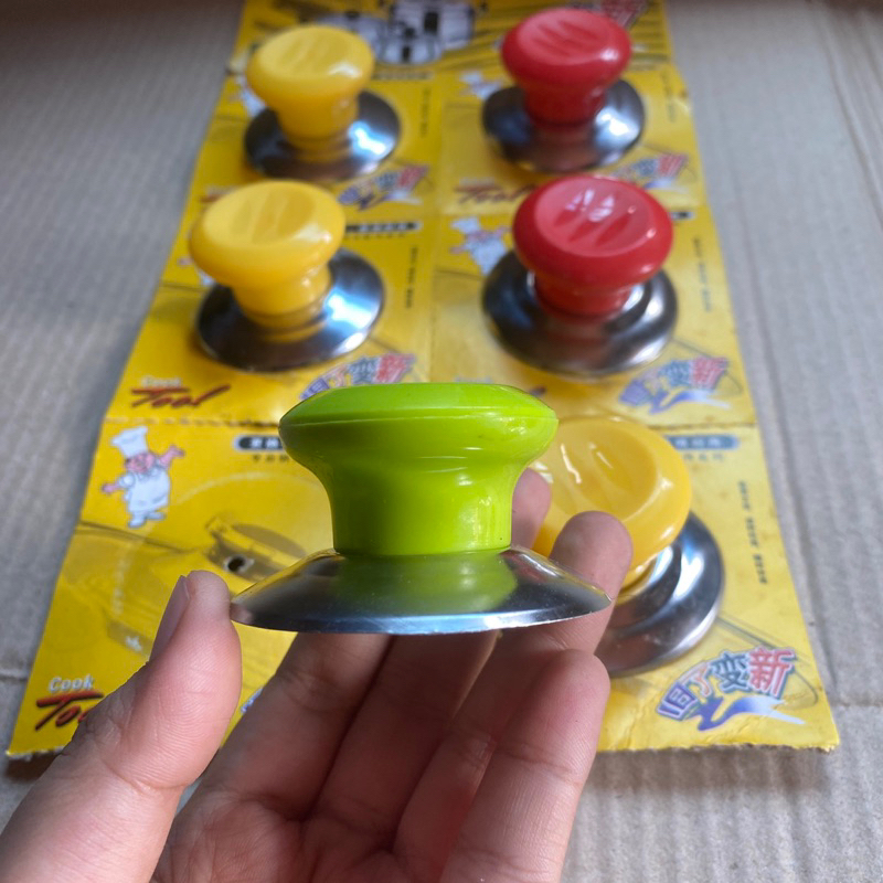 knop knob handle pentol tutup kaca panci warna warni / pentolan pegangan tutup panci kaca stainless 