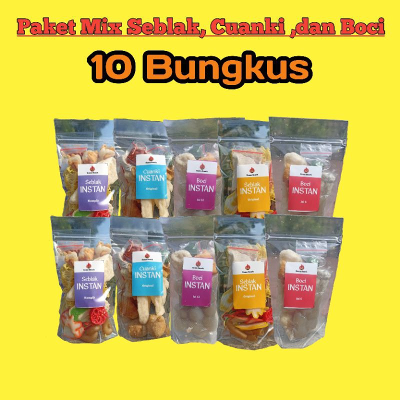 

PAKET MIX 2 (SEBLAK ,CUANKI ,BOCI )10 BUNGKUS